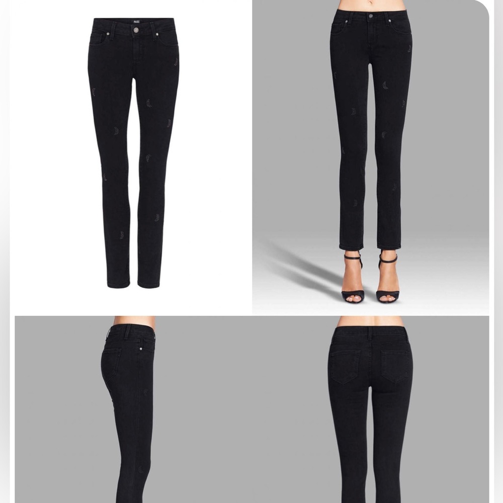 PAIGE Skyline Ankle Peg Jeans Black Women’s Size 27